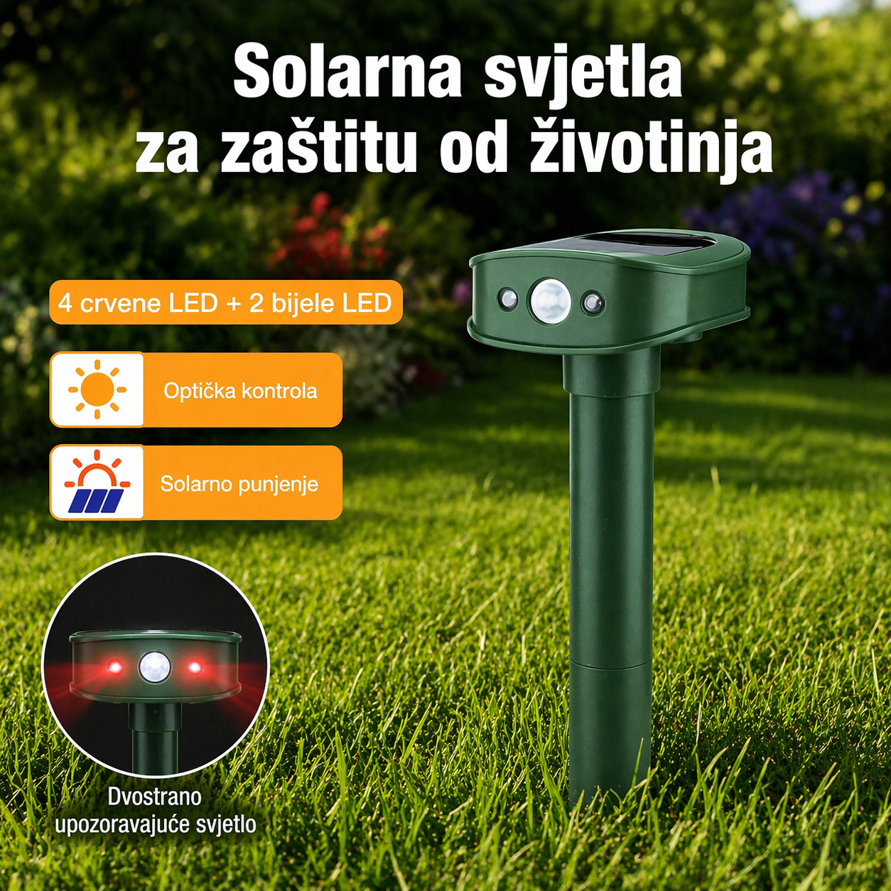 Solarna svjetla za zaštitu od životinja 1+1