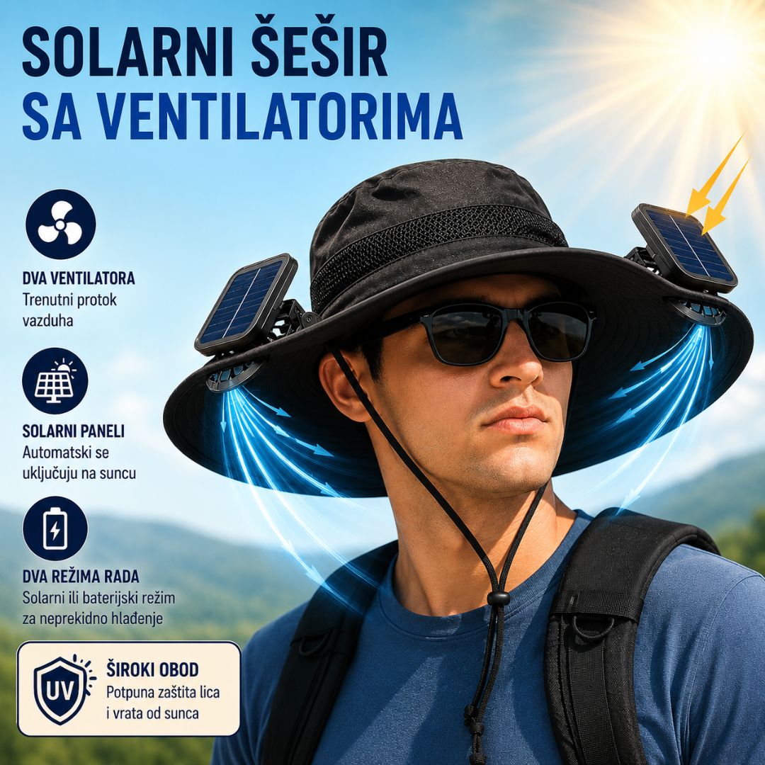 SolarBreeze Šešir sa solarnim ventilatorima