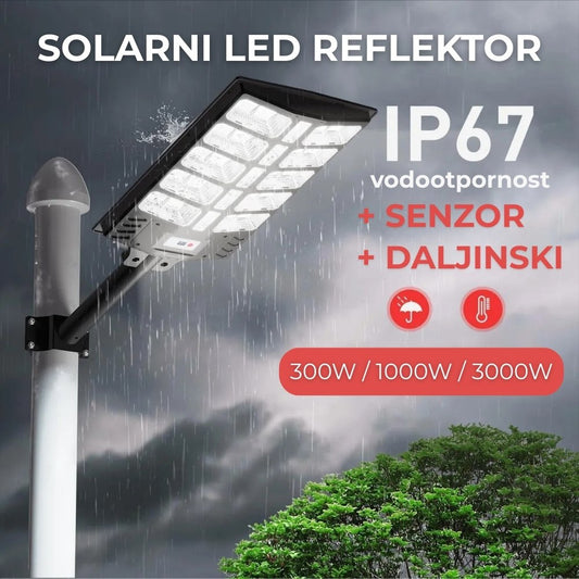 Solarni LED reflektor sa daljinskim 300W / 1000W / 3000W