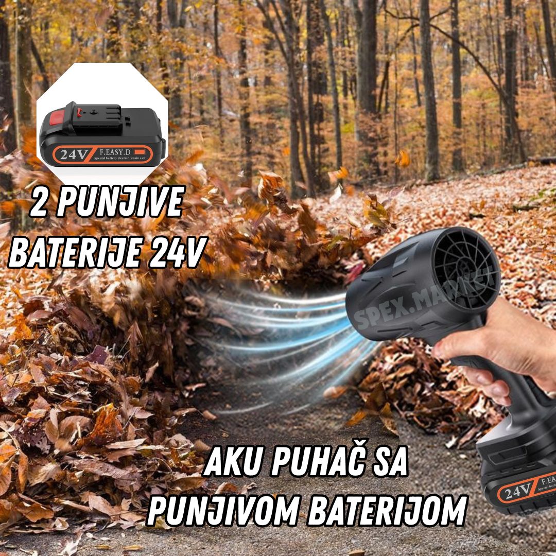 Aku fen puhač sa punjivom baterijom 24V - dvije baterije